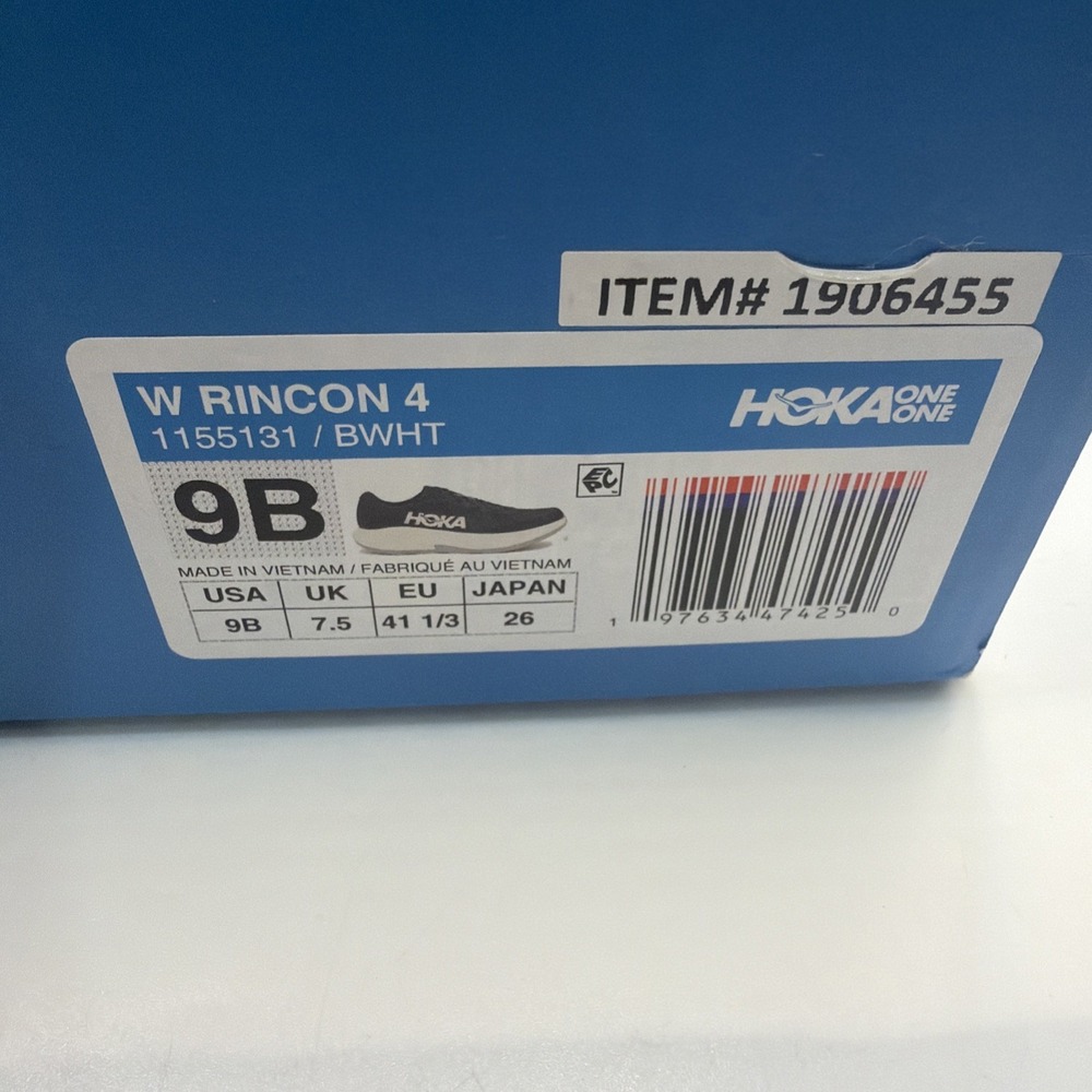 Hoka One One Rincon 4 women’s Size 9B Black White Running Shoes 1155131/BWHT - Picture 11 of 11